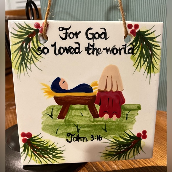 Art of the Spirit Hand-Painted Nativity Tile Christmas Religious Bible Holiday - Picture 3 of 8